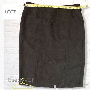 ANN TAYLOR LOFT CHARCOAL GREY PENCIL SKIRT SZ 6